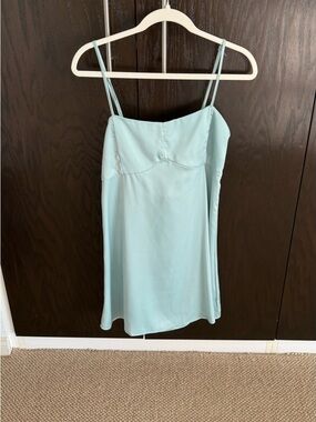 Pastel Mint Slip Dress with Spaghetti Straps and bow back